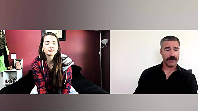 Keisha Grey rubs her pussy on a skype