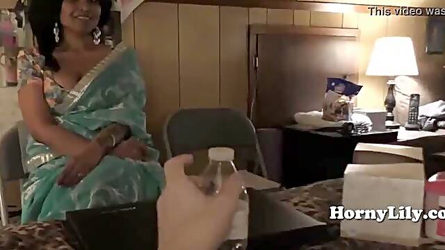 Busty Desi Indian MILF Sucks Cock