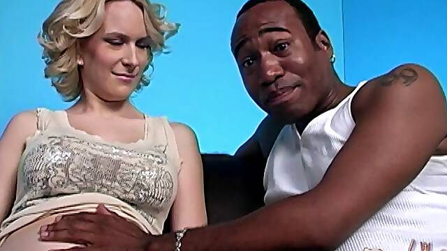 A pair of white girls take turns riding a thick black dick