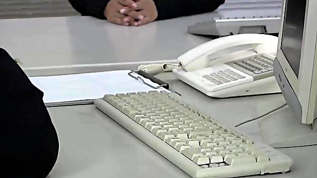 Delightful jap wench needs dong in the office