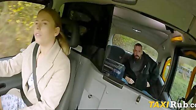 Golden-haired trades sex with cab driver after short money on stag journey