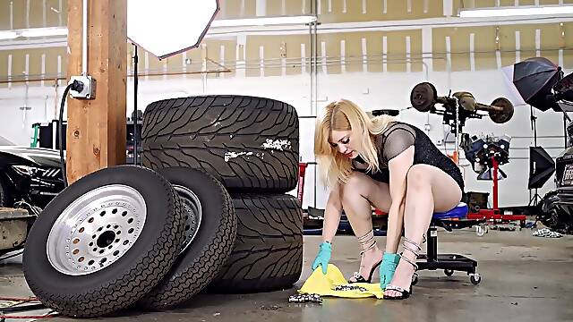 ASMR: Golden-haired in her Mini Suit and Camel toe