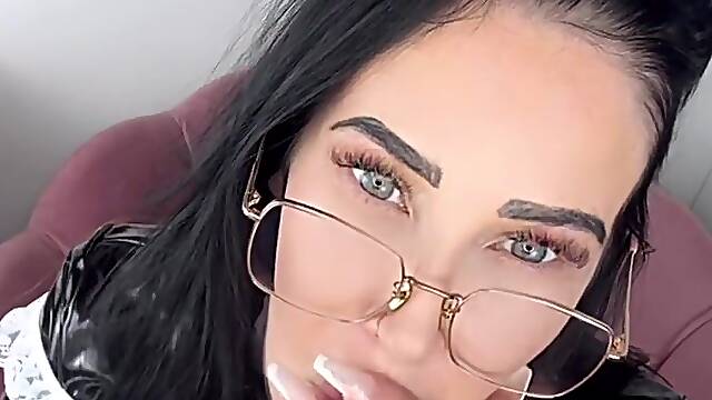 BustyGinaInHerPvc LatexNaughtyMaidOutfitSmoking