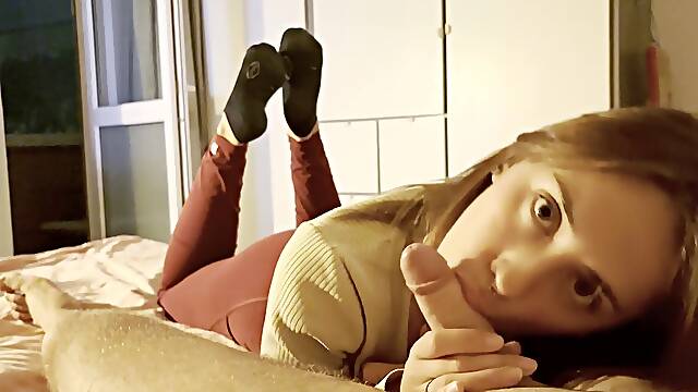 My Gym Partner luvs Gives sloppy blowjob instead of going to the gym