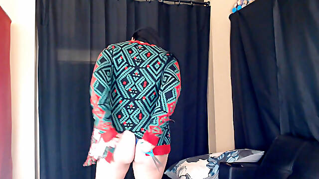 Cutting up Ugly Christmas Sweater