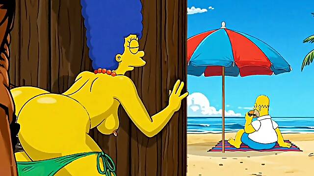 Married super-bitch Marge Simpson ravages with everyone except her cheating Husband. Compilation Hot Adult Cartoons